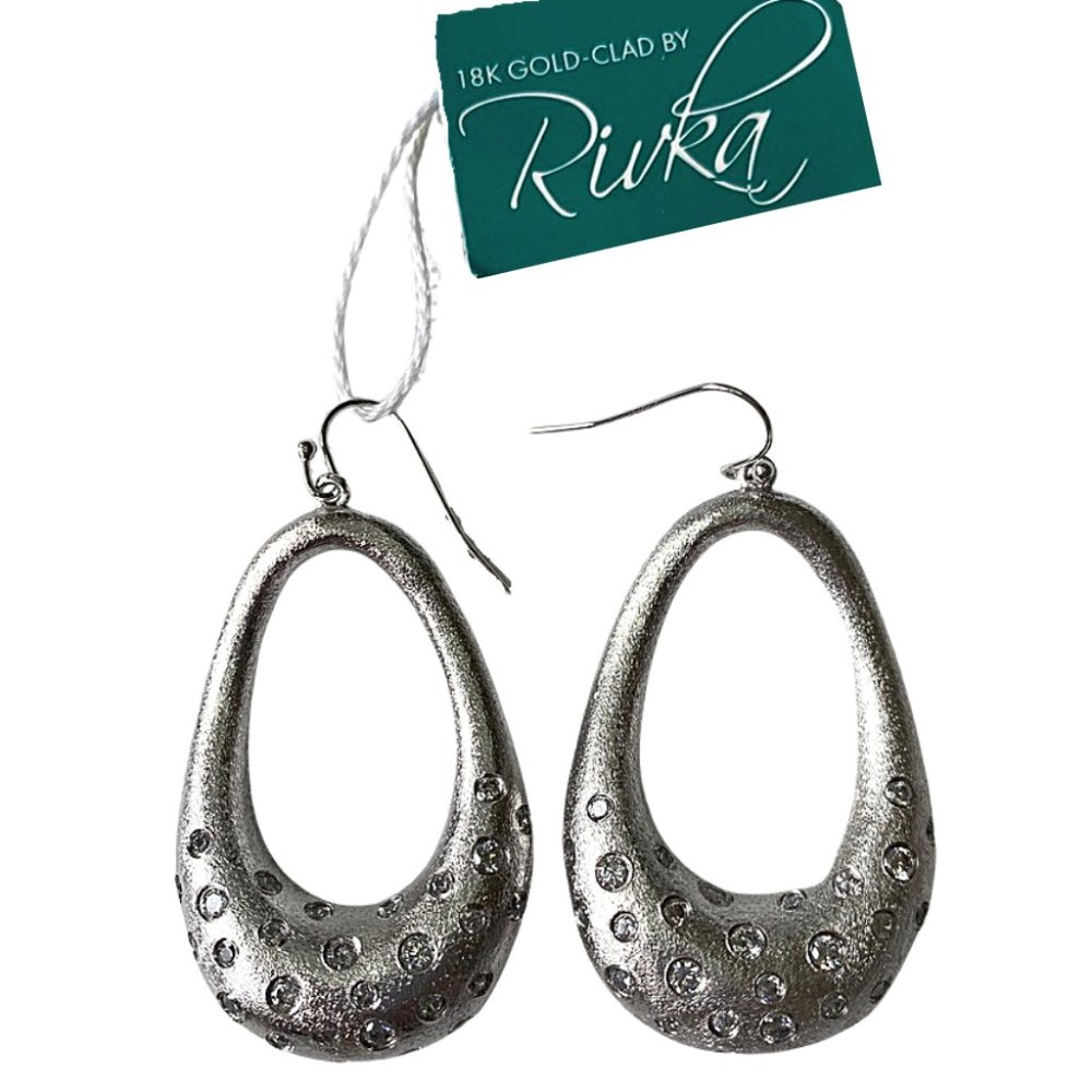 Rivka Friedman 18 KT Gold-clad Silver & Crystal Drop Earrings